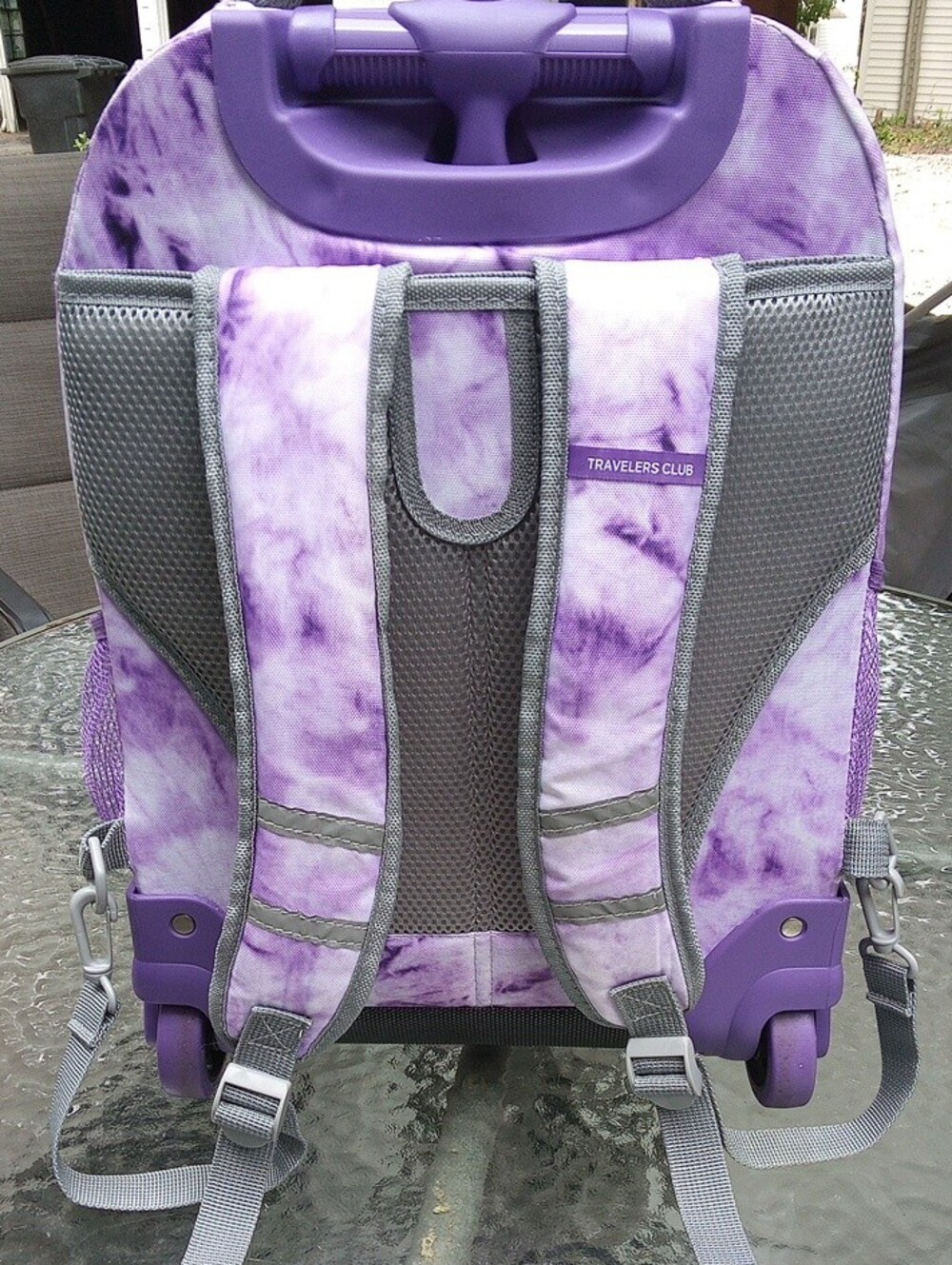 Purple Tie-Dye Rolling Backpack - Picture 2 of 16